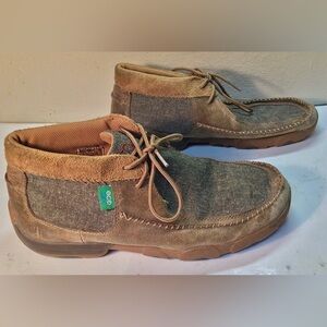 Twisted X Driving Chukka Boots MDM0070 Mens Sz 10.5M Brown Leather Moc Toe Shoes